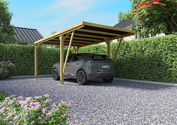 CERLAND - Carport en bois traité VICTOR MODERN - L.3.22xP.5.12xH.2.61m - large
