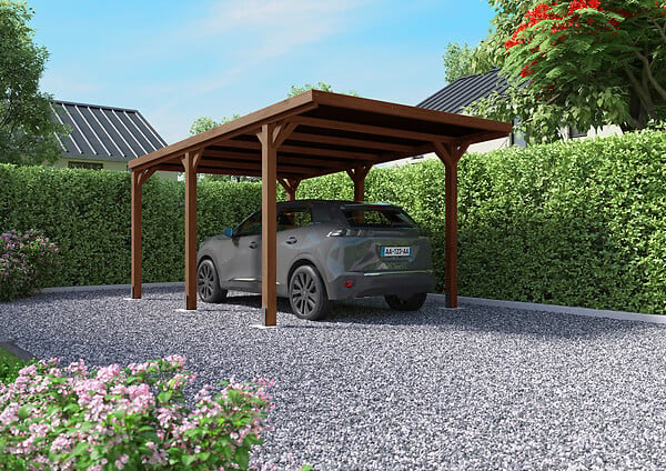 CERLAND - Carport en bois traité Victor – 1 voiture – L3,22×P5,12×H2,52m - large