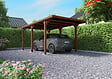 CERLAND - Carport en bois traité Victor – 1 voiture – L3,22×P5,12×H2,52m - vignette