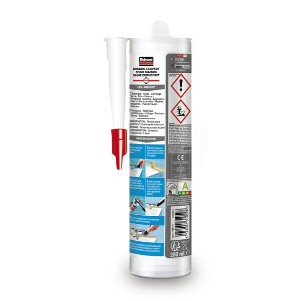 RUBSON - Mastic joint silicone Inox - 280ml - Bain et Cuisine - large