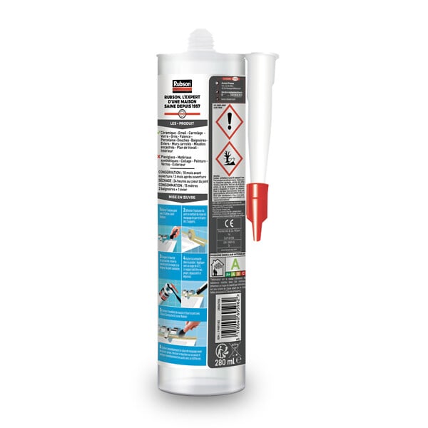 RUBSON - Mastic joint Bain & Cuisine Pure Sable cartouche 280ml - large