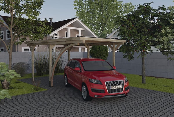 WEKA - Carport en bois simple 606 A T1 - L.300xH.223xP.500cm - large