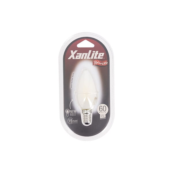 XANLITE - Ampoule LED filament flamme opaque E14 - 6,5W - 806lm - large
