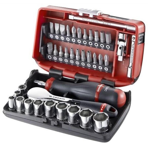 FACOM - Coffret clé à cliquet HP douilles FACOM R.181NANOPB 1/4'' - large