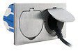 ZENITECH - Prise double de sol encastrable - Aluminium brossé - IP55 - vignette
