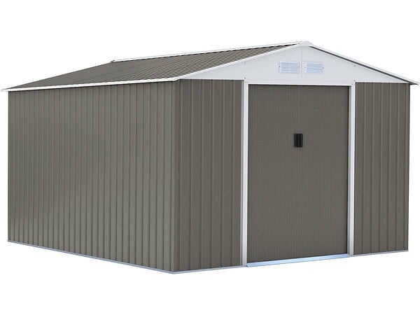 HABITAT ET JARDIN - Abri de jardin métal "Dallas" 12,99 m² avec abri bûche - large