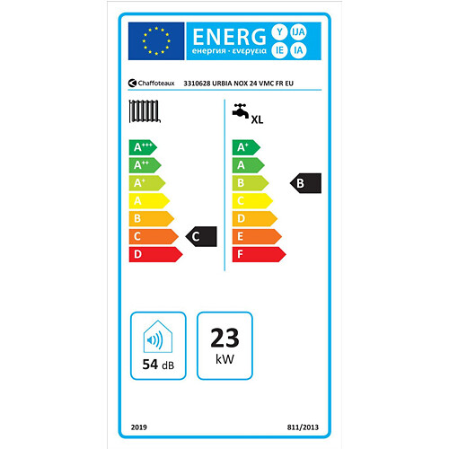CHAFFOTEAU - Chaudière Gaz BasNox Urbia Nox Chaffoteaux 24 kW VMC Complète (Douilles + Dosseret) avec Thermostat Connecté - large