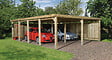WEKA - Carport bois double Weka 618 T3_ poteaux 12x12, couverture PVC - vignette