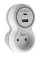 ZENITECH - Prise 16A avec 2 ports USB - Blanc Gris - vignette