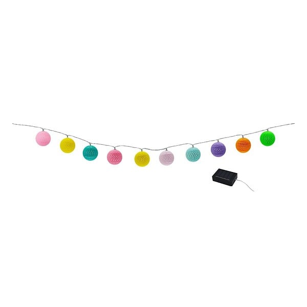 LUMISKY - Guirlande solaire MIMY COLORS 10 boules coton 3.8M - large