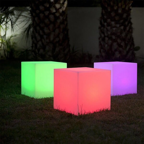 LUMISKY - Cube lumineux sans fil multicolore CARRY H40cm - large