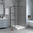 KINDFORD - Paroi industrielle - 3 vantaux - Noir - Mat - 120x195 cm - vignette