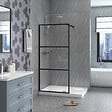 KINDFORD - Paroi industrielle - 3 vantaux - Noir - Mat - 120x195 cm - vignette
