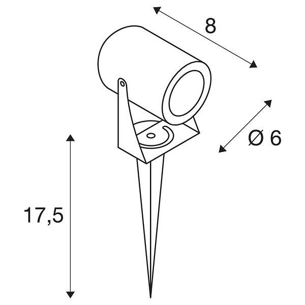 SLV - Projecteur extérieur, rouille, SLV LED SPIKE avec LED intégrée, 6W, 3000K, IP55 - large