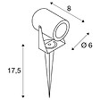 SLV - Projecteur extérieur, rouille, SLV LED SPIKE avec LED intégrée, 6W, 3000K, IP55 - vignette