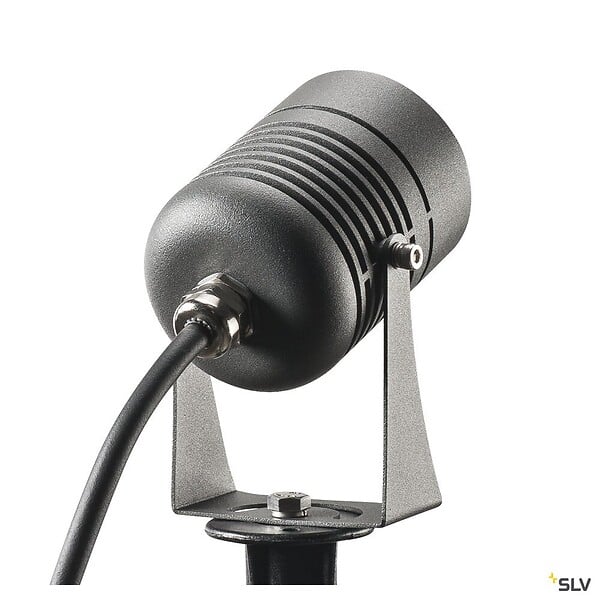 SLV - Projecteur extérieur, anthracite, SLV LED SPIKE avec LED intégrée, 6W, 3000K, IP55 - large