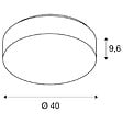SLV - Applique et plafonnier intérieur rond LIPSY® 50, Drum, blanc, LED - Ø 40 cm - vignette
