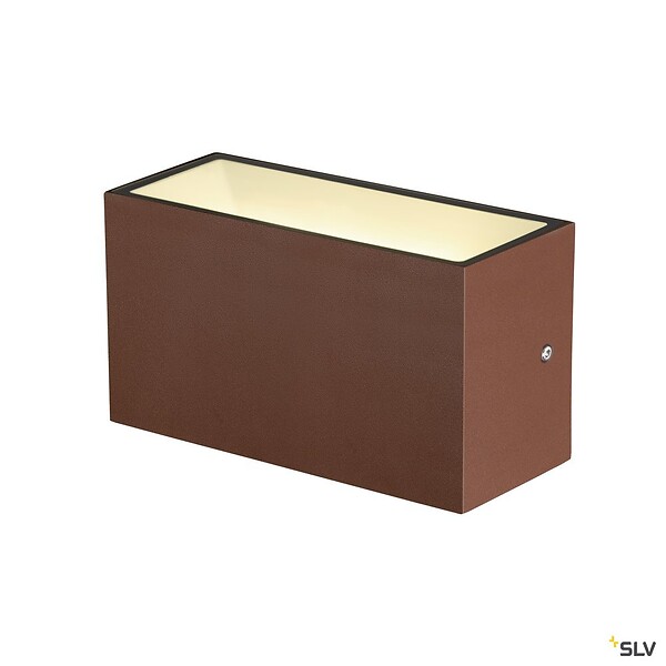 SLV - Applique extérieure SLV SITRA CUBE Up/Down rouille avec LED intégrée - Taille M - 20 cm - large