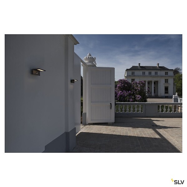 SLV - Applique extérieure SLV ANGOLUX SENSOR, anthracite, LED, 9,8W, 3000K, IP44, détecteur de mouvements - large