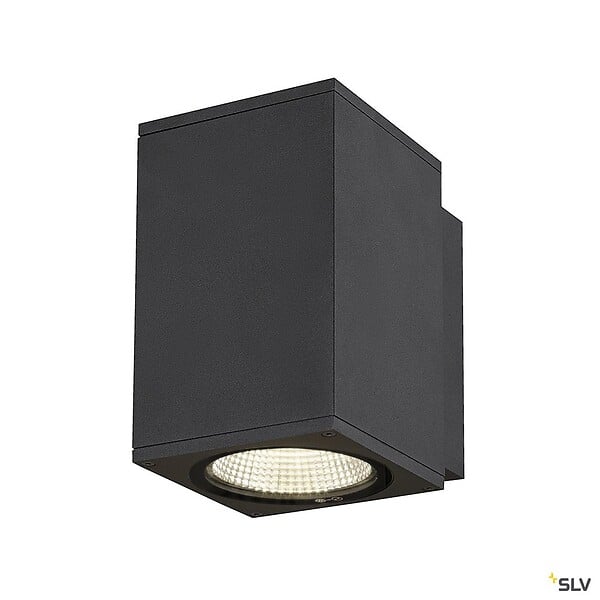 SLV - Applique extérieure SQUARE, carré, anthracite avec LED intégrée, 35W, 3000K/4000K, IP65 - Taille M - large