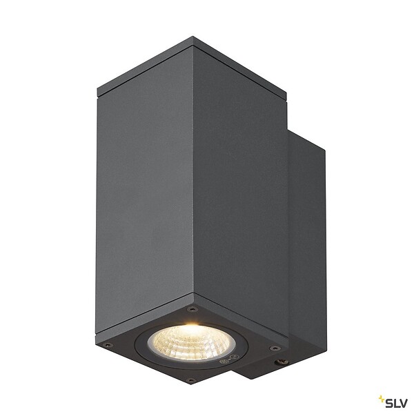 SLV - Applique extérieure SQUARE, carré, anthracite avec LED intégrée, 35W, 3000K/4000K, IP65 - Taille S - large