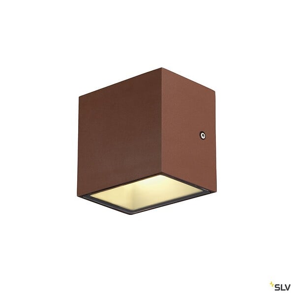 SLV - Applique extérieure SLV SITRA CUBE, rouille avec LED intégrée, 10W, 3000K, IP44 - large