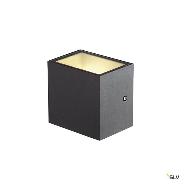 SLV - Applique extérieure SLV SITRA CUBE, anthracite, avec LED intégrée, 10W, 3000K, IP44 - large