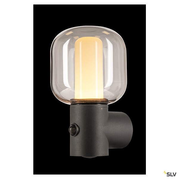 SLV - Applique extérieure SLV OVALISK SENSOR, anthracite, LED, 9,6W, IP65, détecteur de mouvement - large