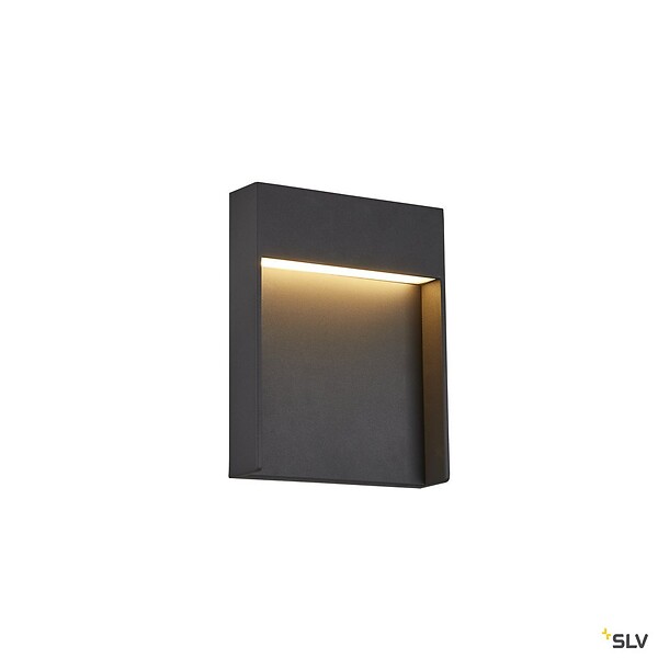 SLV - Applique extérieure SLV FLATT anthracite avec LED intégrée, 14W, 3000K/4000K, IP65 - large