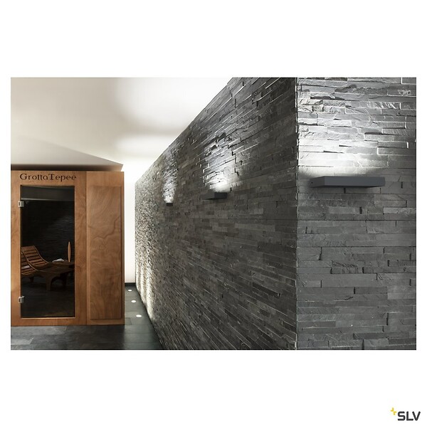 SLV - Applique extérieure SLV PEMA® UP/DOWN, anthracite, avec LED intégrée, 7,7W, 3000K, IP54 - large