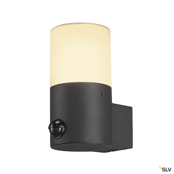 SLV - Applique extérieure SLV GRAFIT, rond, anthracite, E27, 11W max, IP44, détecteur de mouvements - large