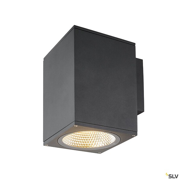 SLV - Applique extérieure SQUARE, carré, anthracite avec LED intégrée, 35W, 3000K/4000K, IP65 - Taille L - large