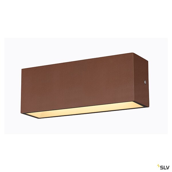 SLV - Applique extérieure SLV SITRA CUBE Up/Down rouille avec LED intégrée - Taille L - 30 cm - large