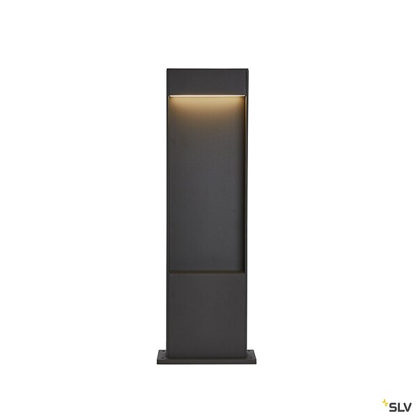 SLV - Borne extérieur SLV FLATT 65 anthracite avec LED intégrée pour éclairage extérieur, Hauteur 65 cm - large