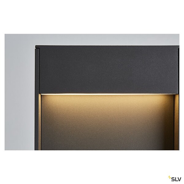 SLV - Borne extérieur SLV FLATT 65 anthracite avec LED intégrée pour éclairage extérieur, Hauteur 65 cm - large