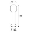 SLV - Borne extérieure anthracite OVALISK 100 avec LED interrupteur CCT - SLV - vignette