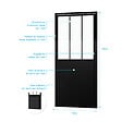 AURLANE - Porte de douche pivotante 80x200cm type atelier - Profilés noir mat Verre 5mm - WORKSHOP GLOSSY - vignette