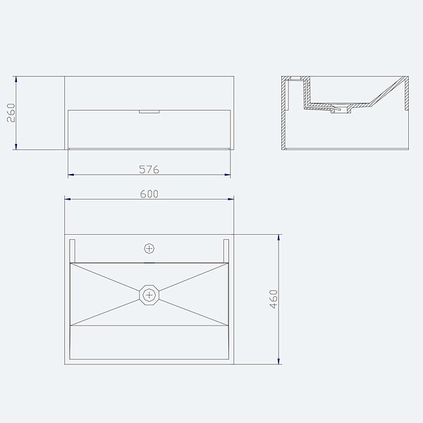 DISTRIBAIN - Lave main solid surface Réf : SDWD38159 - large
