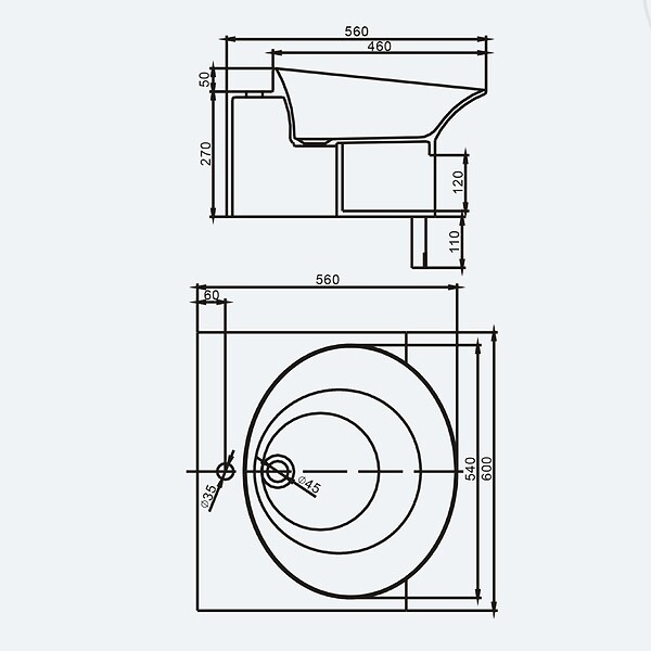 DISTRIBAIN - Lave main solid surface Réf : SDWD3871-1 - large