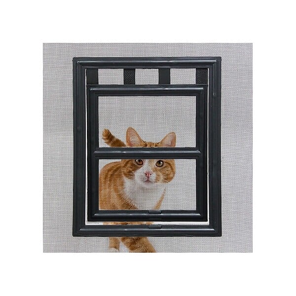 VOLET-MOUSTIQUAIRE - Chatière de moustiquaire de Porte ou Baie Vitrée H25 cm x L20 cm Noir - large