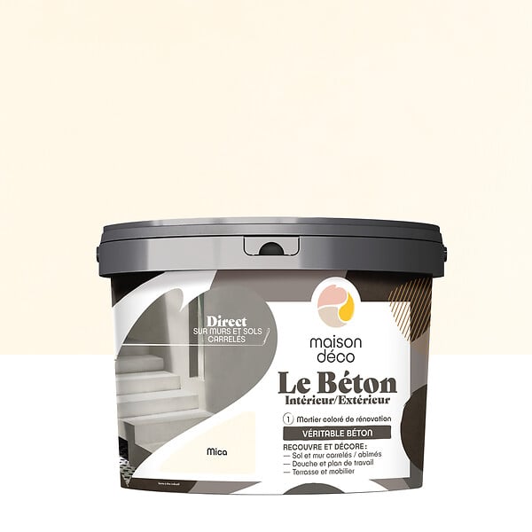 MAISON DECO - Enduit décoratif effet béton - Mica Beige - 5Kg - large