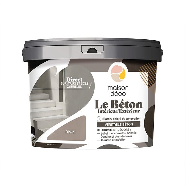 MAISON DECO - Enduit décoratif effet béton - Gris Nickel - 5Kg - large