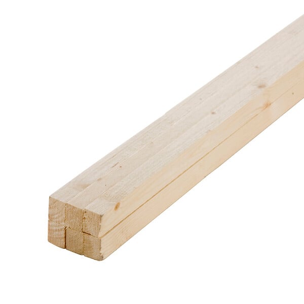 FORESTEA - Lot de 6 tasseaux sapin brut 2000 x 25 x 25 mm traité classe 2 - PEFC 70% - large