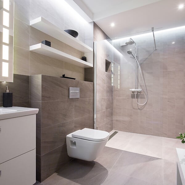 U-TILE - Receveur de douche à carreler compact caniveau 120 x 120 cm x 67 mm - large