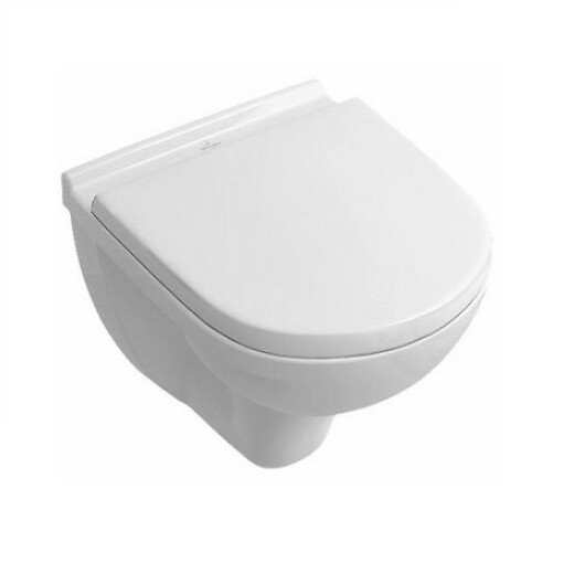 VILLEROY ET BOCH - Pack WC suspendu compact sans bride  O Novo + abattant + plaque chromée + bâti Grohe - large