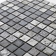 U-TILE - Mosaïque en pierre naturelle 100 x 50 cm - carreau 2,5 x 2,5 cm mixte gris - vignette