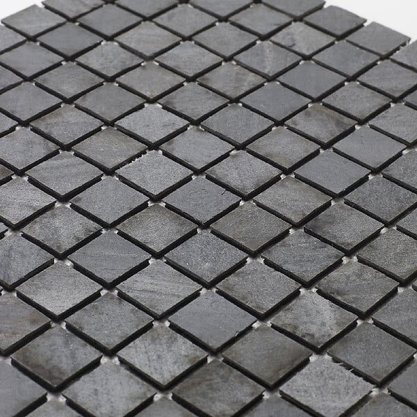 U-TILE - Mosaïque en pierre naturelle 30 x 30 cm - carreau 2,5 x 2,5 cm graphite noir - large