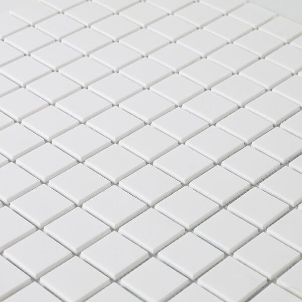 U-TILE - Mosaïque en solid surface 30 x 30 cm - carreau 2,5 x 2,5 cm  blanc pur lisse - large
