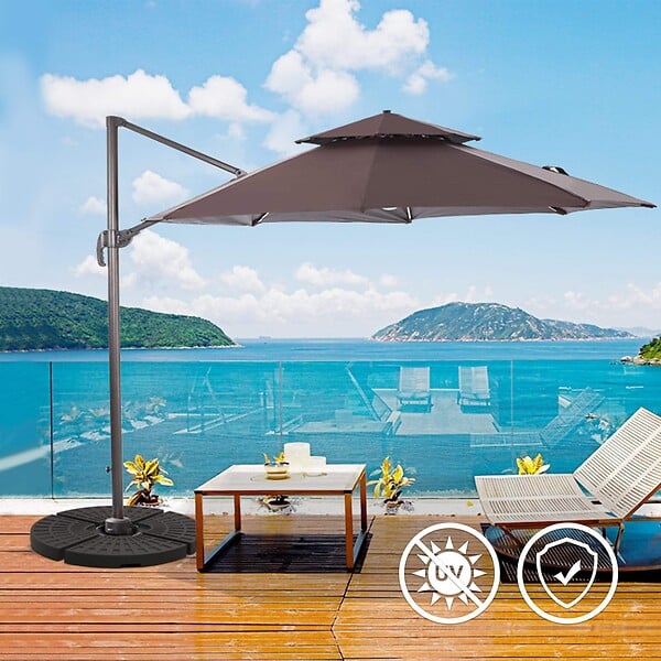 VOUNOT - Dalle de lestage pour parasol remplissage 52L 4 pcs Noires - large