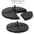 VOUNOT - Dalle de lestage pour parasol remplissage 52L 4 pcs Noires - vignette